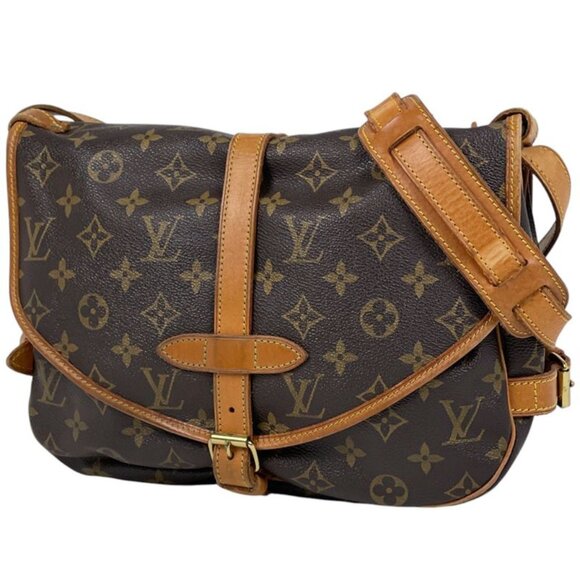 Louis Vuitton Saumur 30 Crossbody Shoulder Bag Monogram Brown